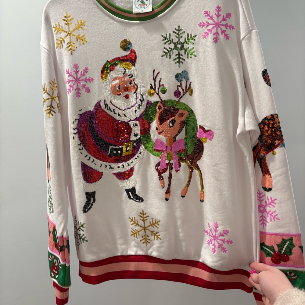 Festive Santa and Reindeer Sweater